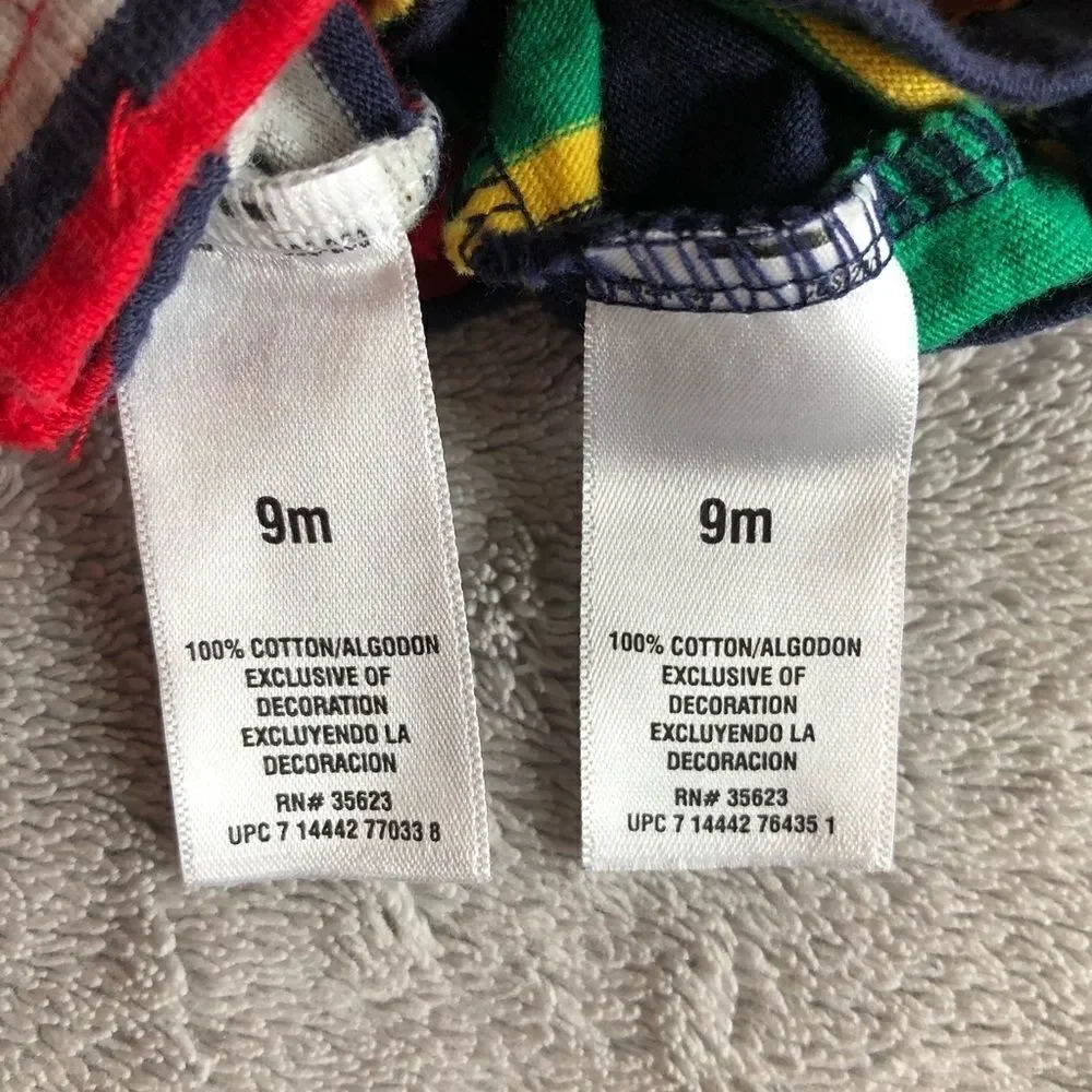 Carter’s Long Sleeve stripe Polo Rompers(lot of 2)